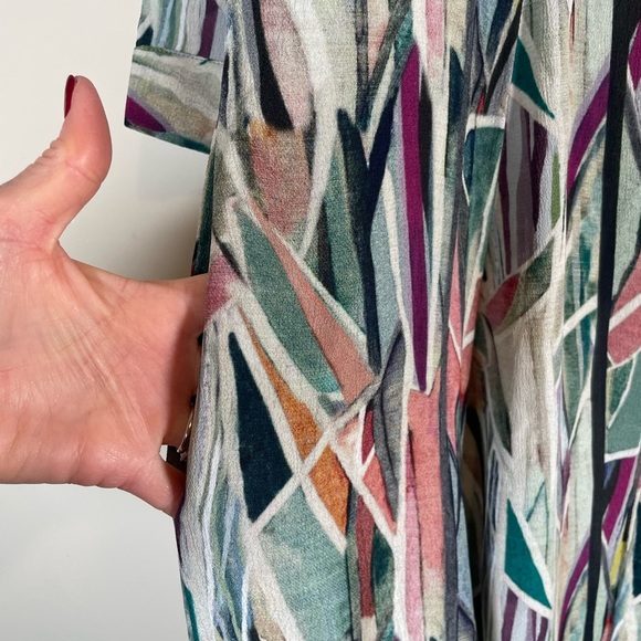 bl-nk ANTHROPOLOGIE Winona Watercolor Shirtdress SZ S FLOWY button Down western - Picture 11 of 16